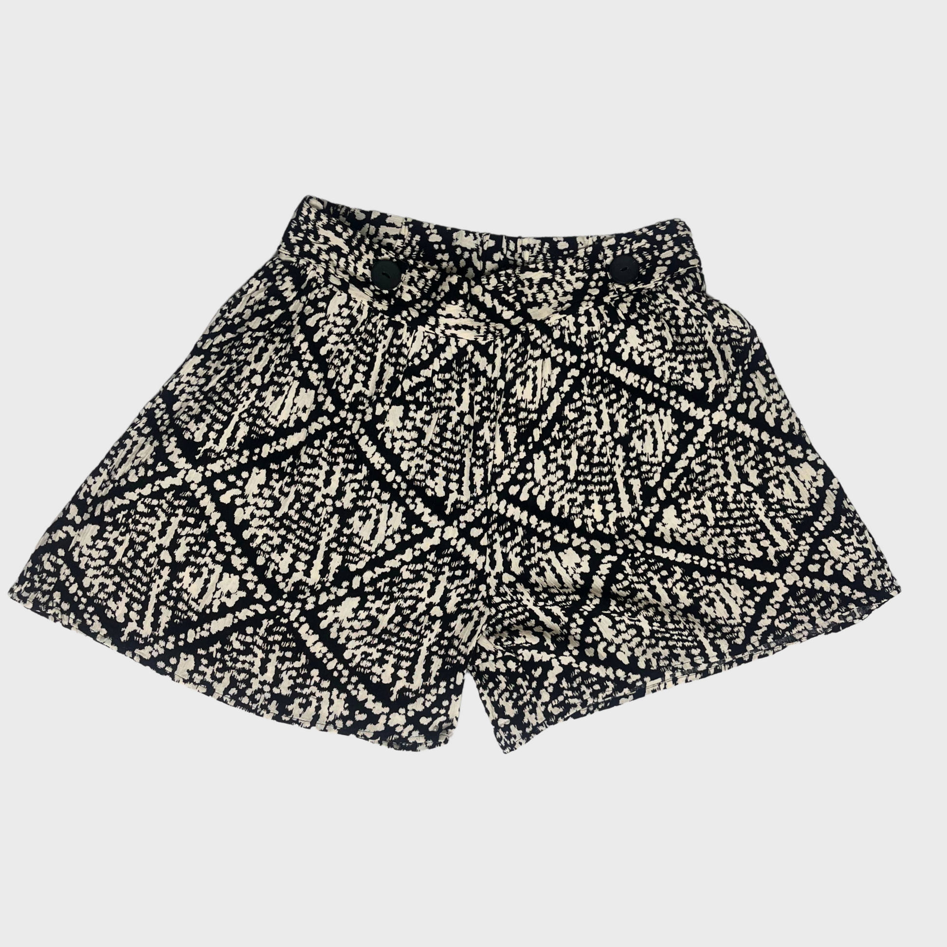 Women’s Printed Black Cotton Casual Shorts – Size L | F&F Casual Collection™