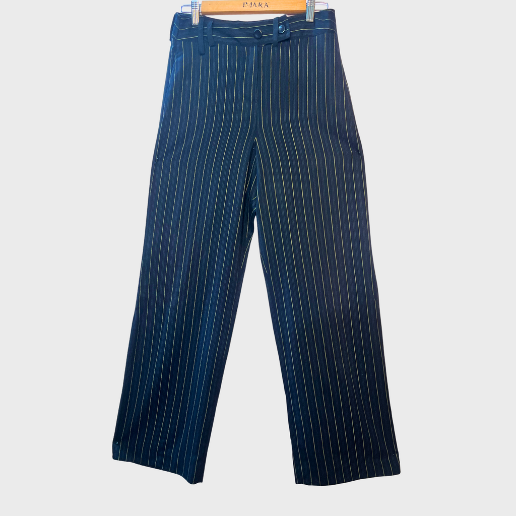 Women’s Navy Blue Striped Office Trousers – Size 28 Waist | Scott Taylor Dressy Workwear
