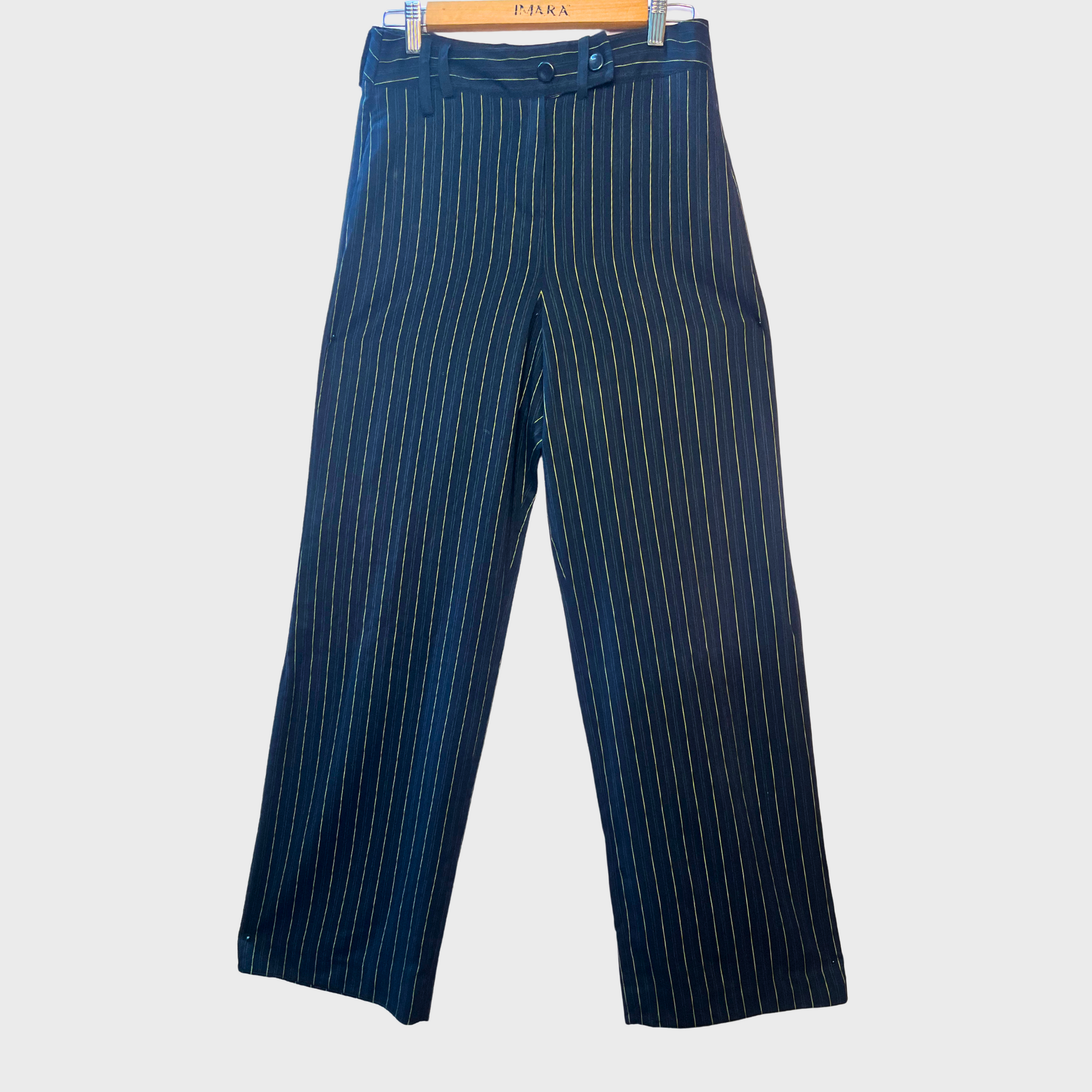 Women’s Navy Blue Striped Office Trousers – Size 28 Waist | Scott Taylor Dressy Workwear