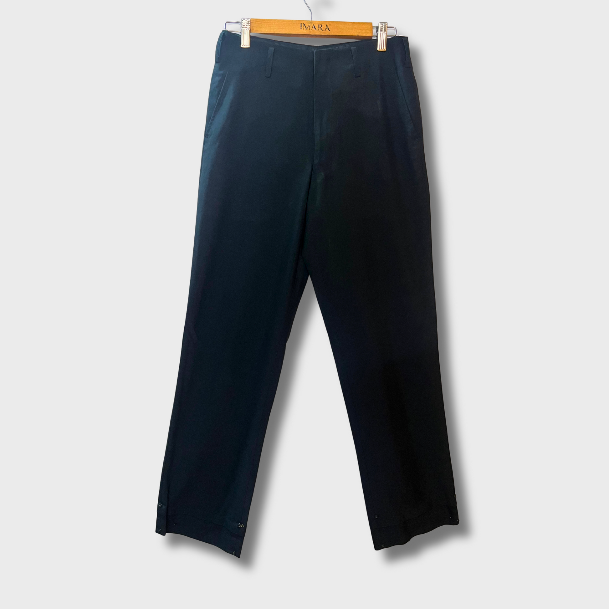 Women’s Black Straight Trousers – Snatched Waist & Adjustable Length | Clean Fit | Size 28 | HOMARE"