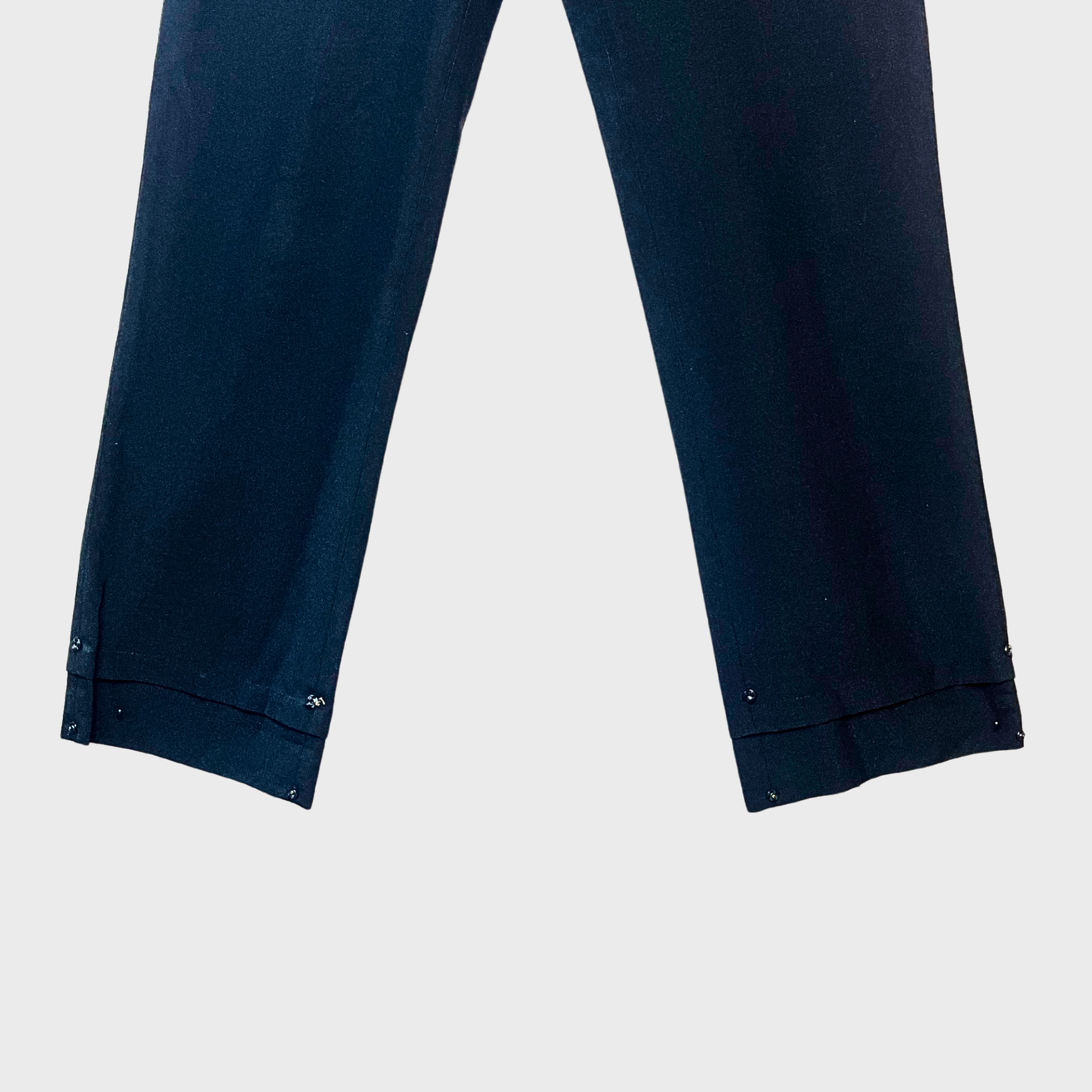 Women’s Black Straight Trousers – Snatched Waist & Adjustable Length | Clean Fit | Size 28 | HOMARE"