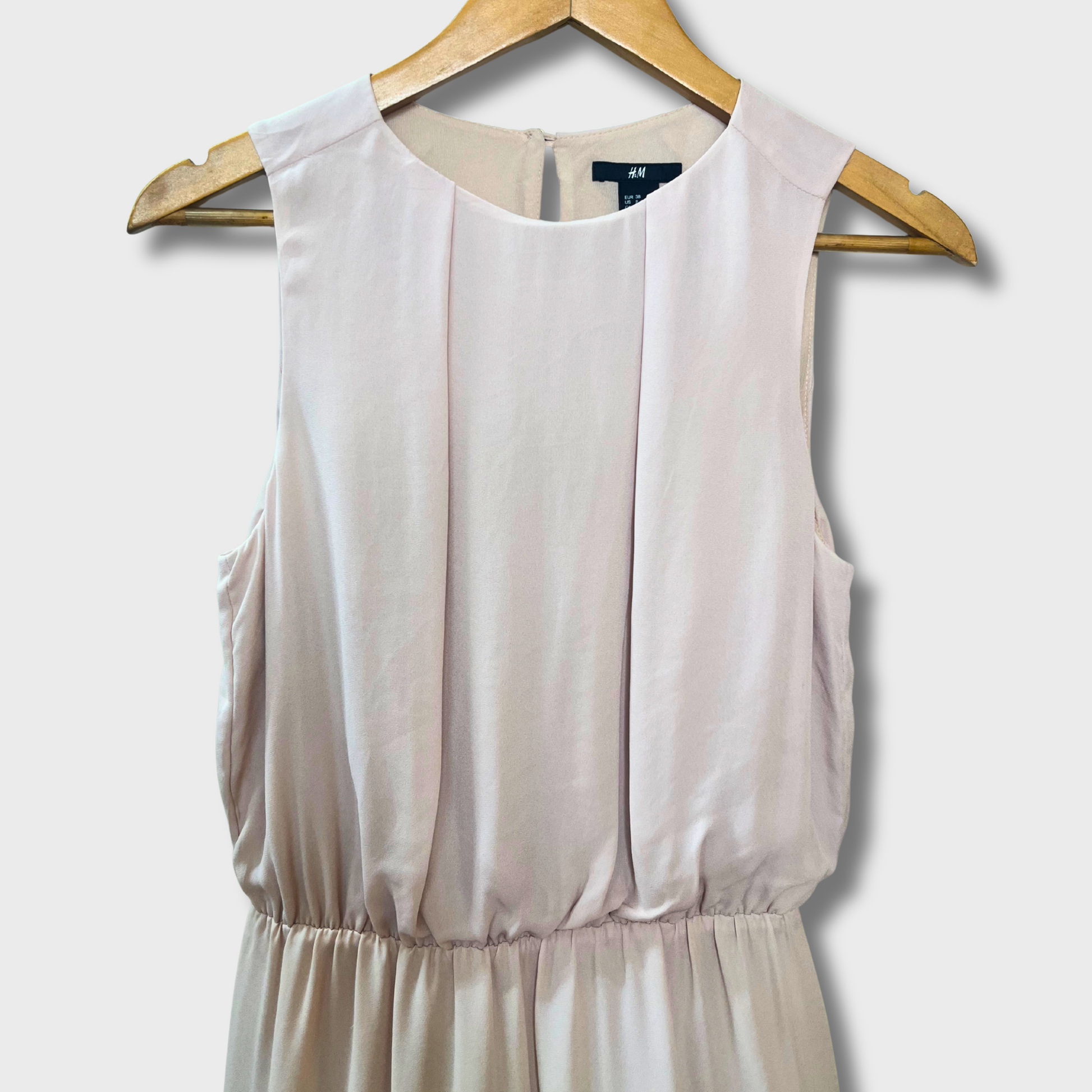 Women’s Flowy Georgette Dress – Light Peach, Size M | Sleeveless & Elegant by H&M
