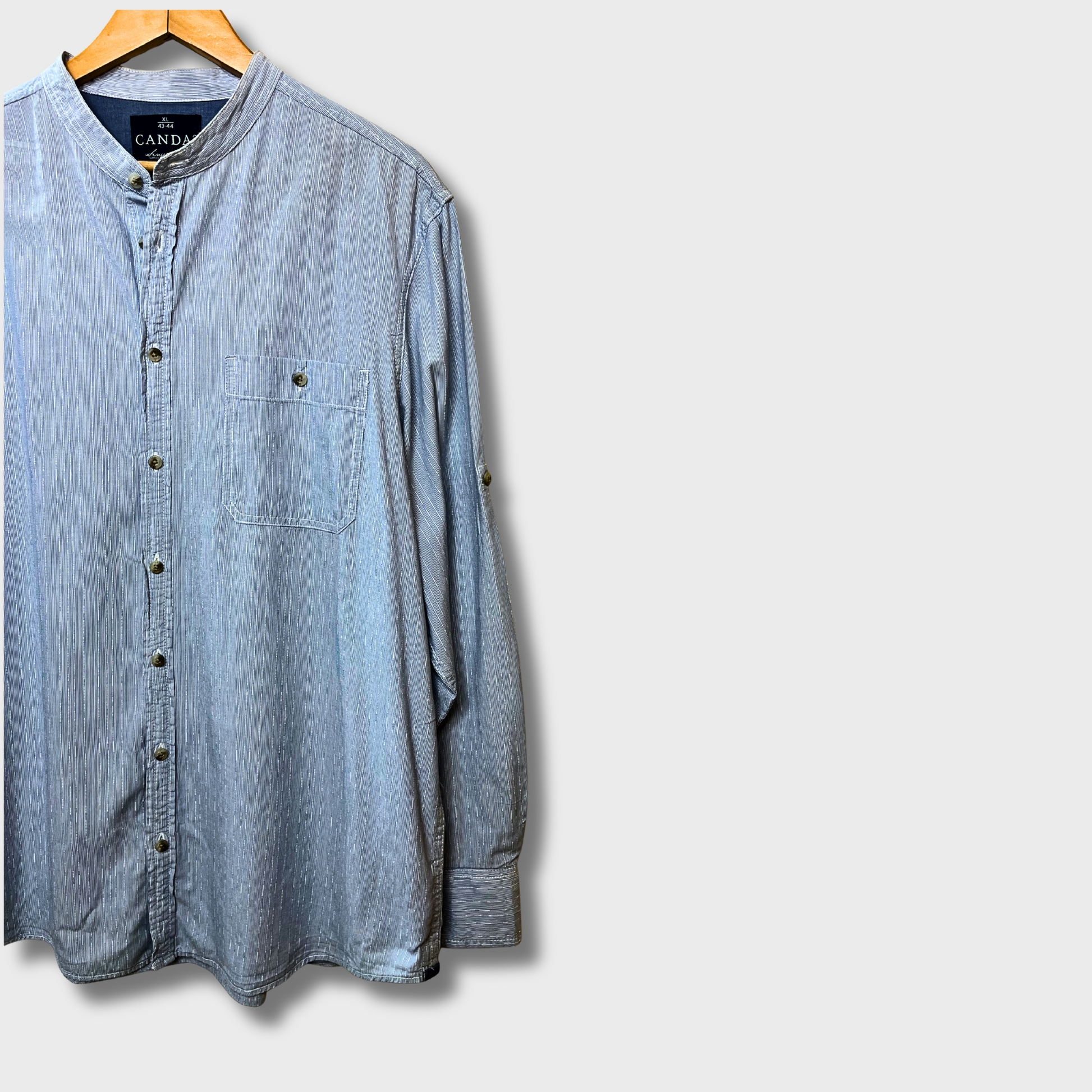 Men’s Powder Blue Informal Shirt – Size XL | Relaxed Fit & Breathable Comfort by CANDA