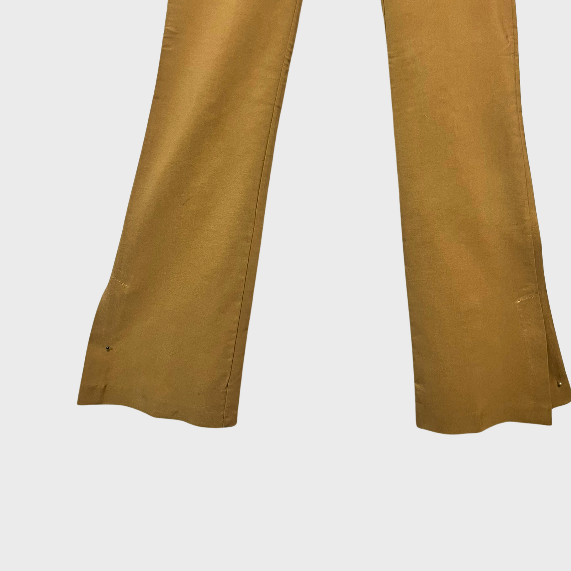 Women’s Semi-Formal Light Brown Trousers – High-Waisted, Slit at the bottom Size 26 Waist | Snatched Fit & Comfort by King Kong