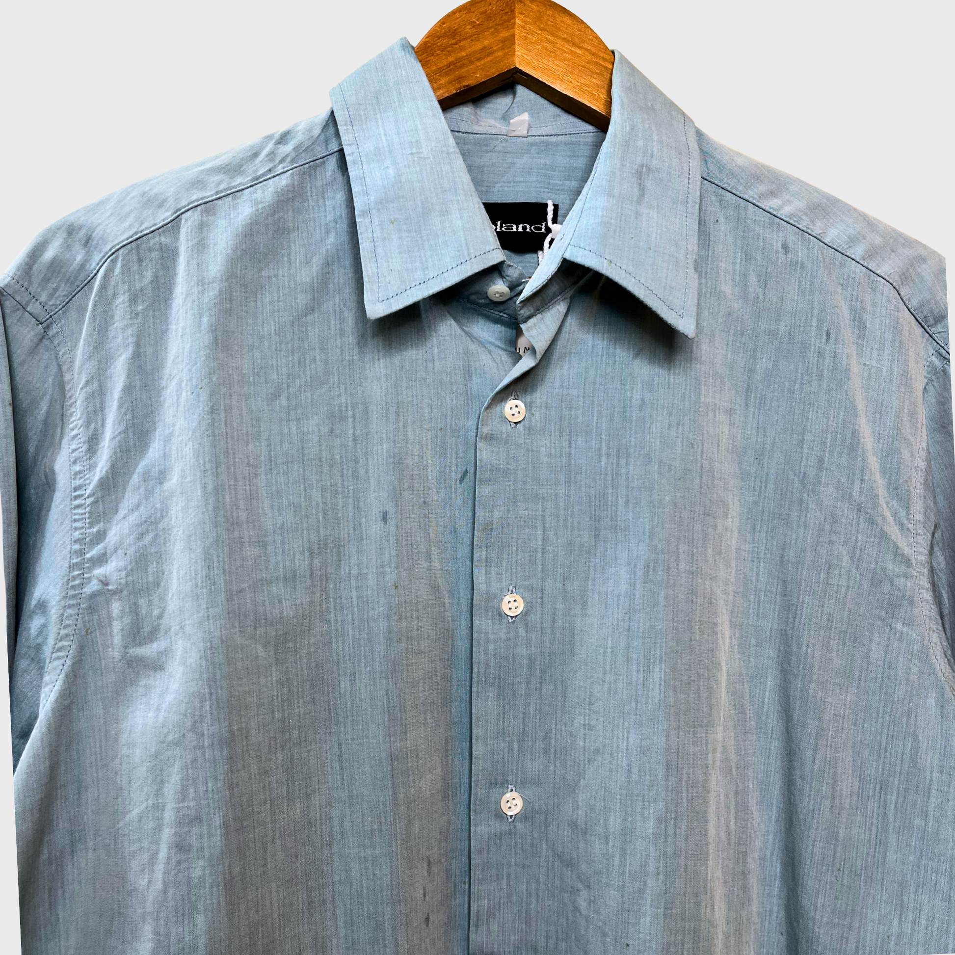 Men’s Light Teal Blue Formal Shirt – Size XL | Premium Roland Dress Shirt for Work & Special Occasions