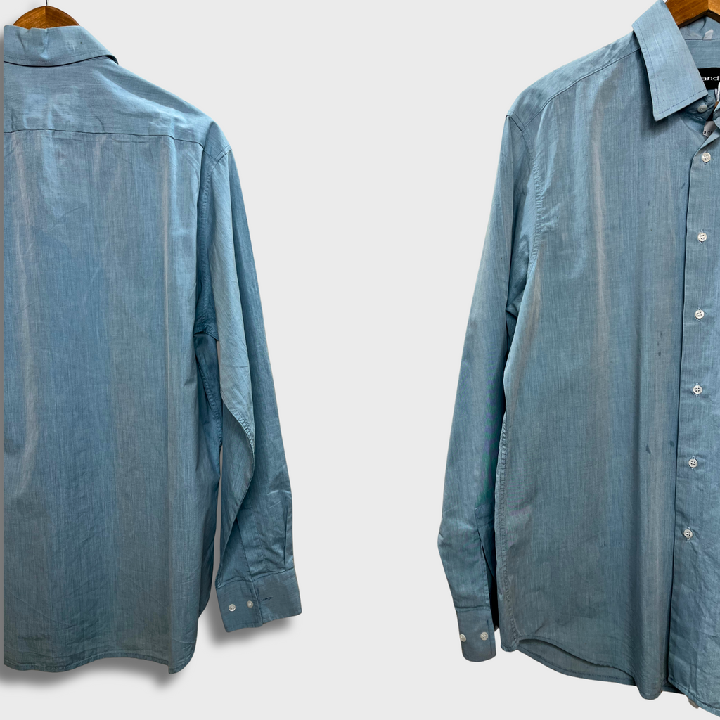 Men’s Light Teal Blue Formal Shirt – Size XL | Premium Roland Dress Shirt for Work & Special Occasions