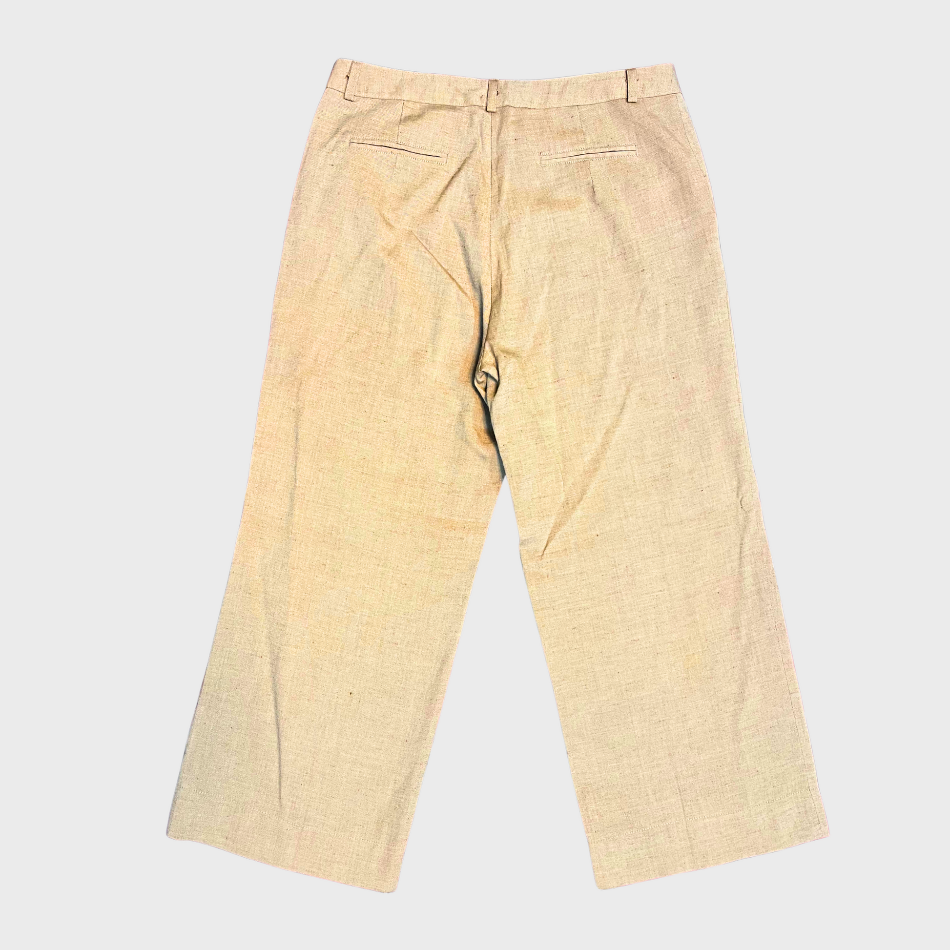 Mustard Khadi Pants for Women – Wide-Legged & Breathable | Size 28 | ZZANG
