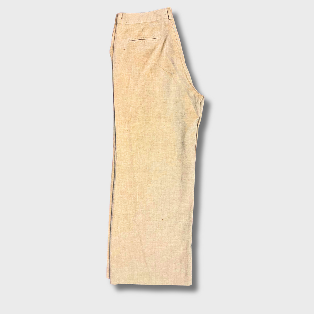 Mustard Khadi Pants for Women – Wide-Legged & Breathable | Size 28 | ZZANG