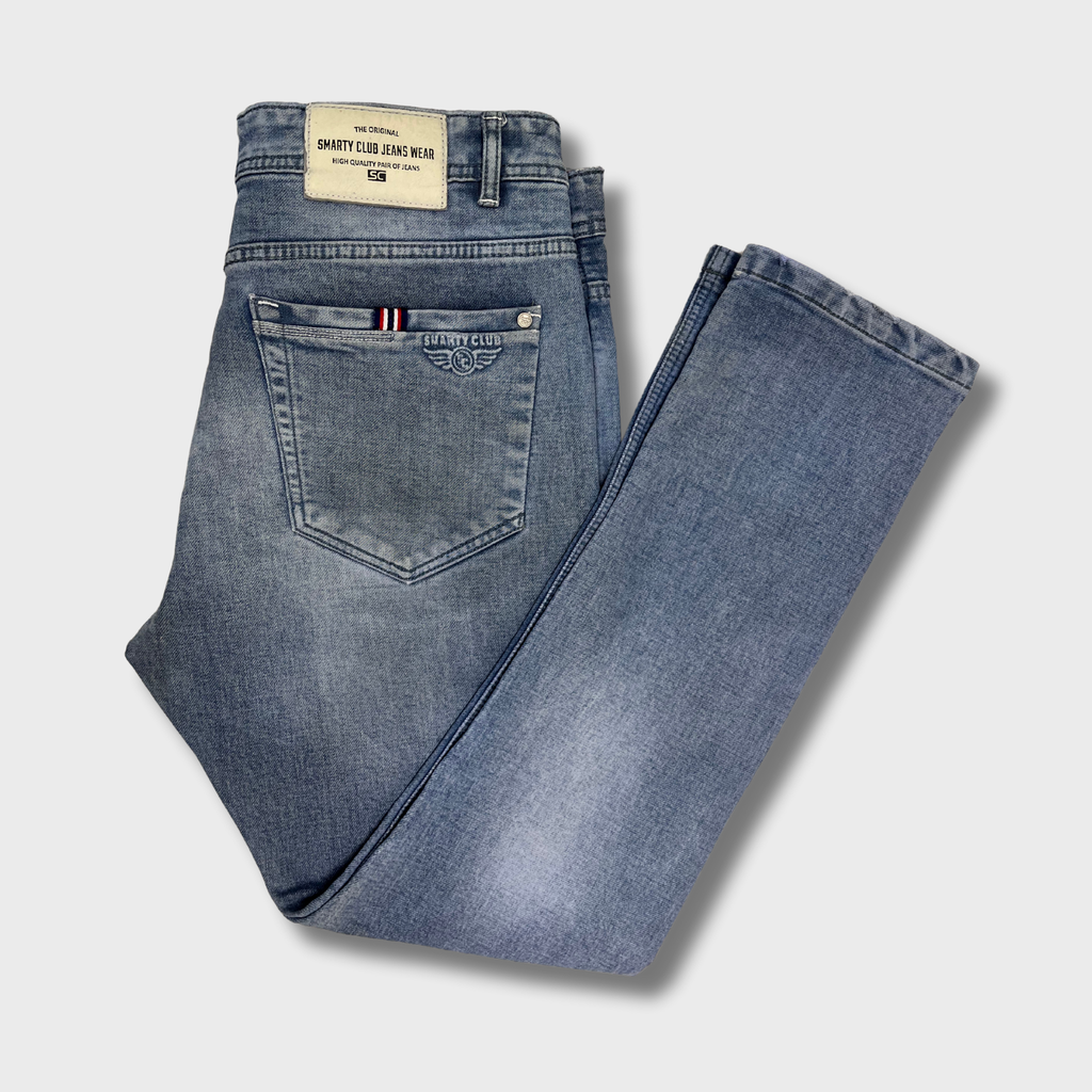 Men’s Blue Denim Ripped Jeans – Size 34 Waist | Smarty Club® Classic Fit & Comfort