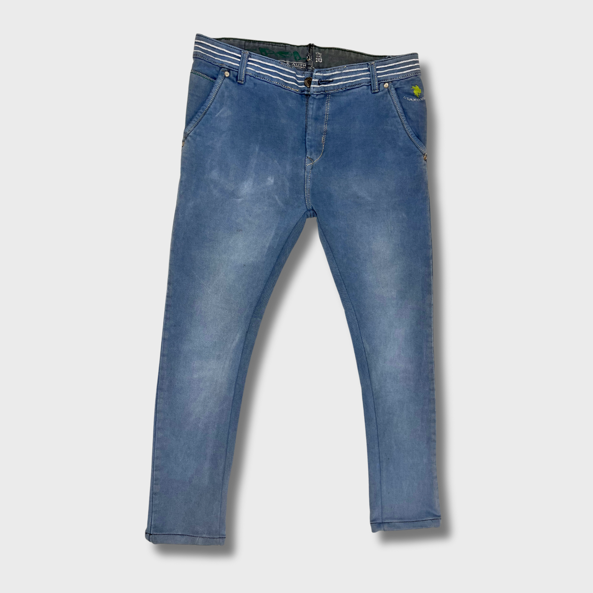 Men’s Blue Denim Jeans – Size 34 Waist | US Polo Assn.® Narrow Fit & Style