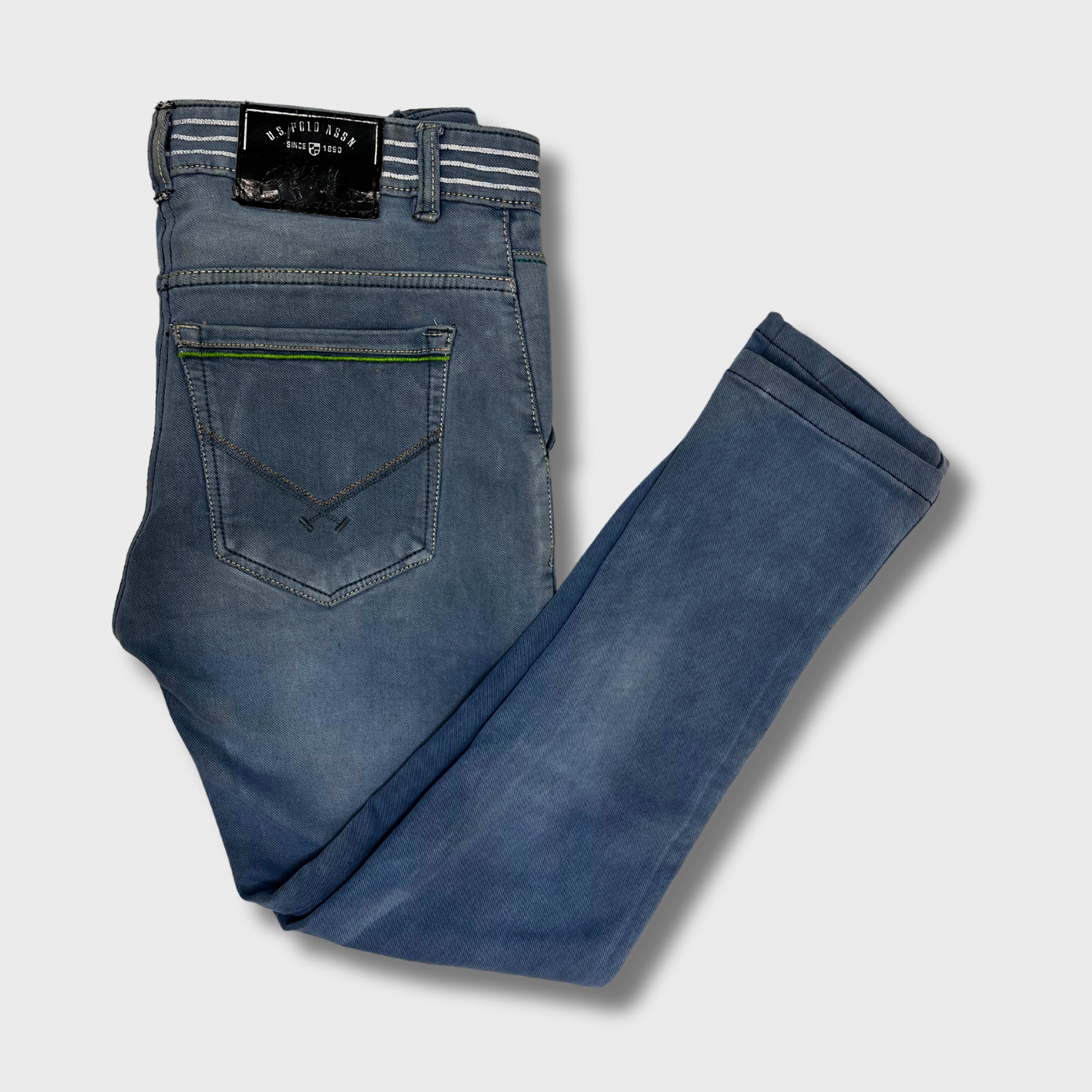 Men’s Blue Denim Jeans – Size 34 Waist | US Polo Assn.® Narrow Fit & Style