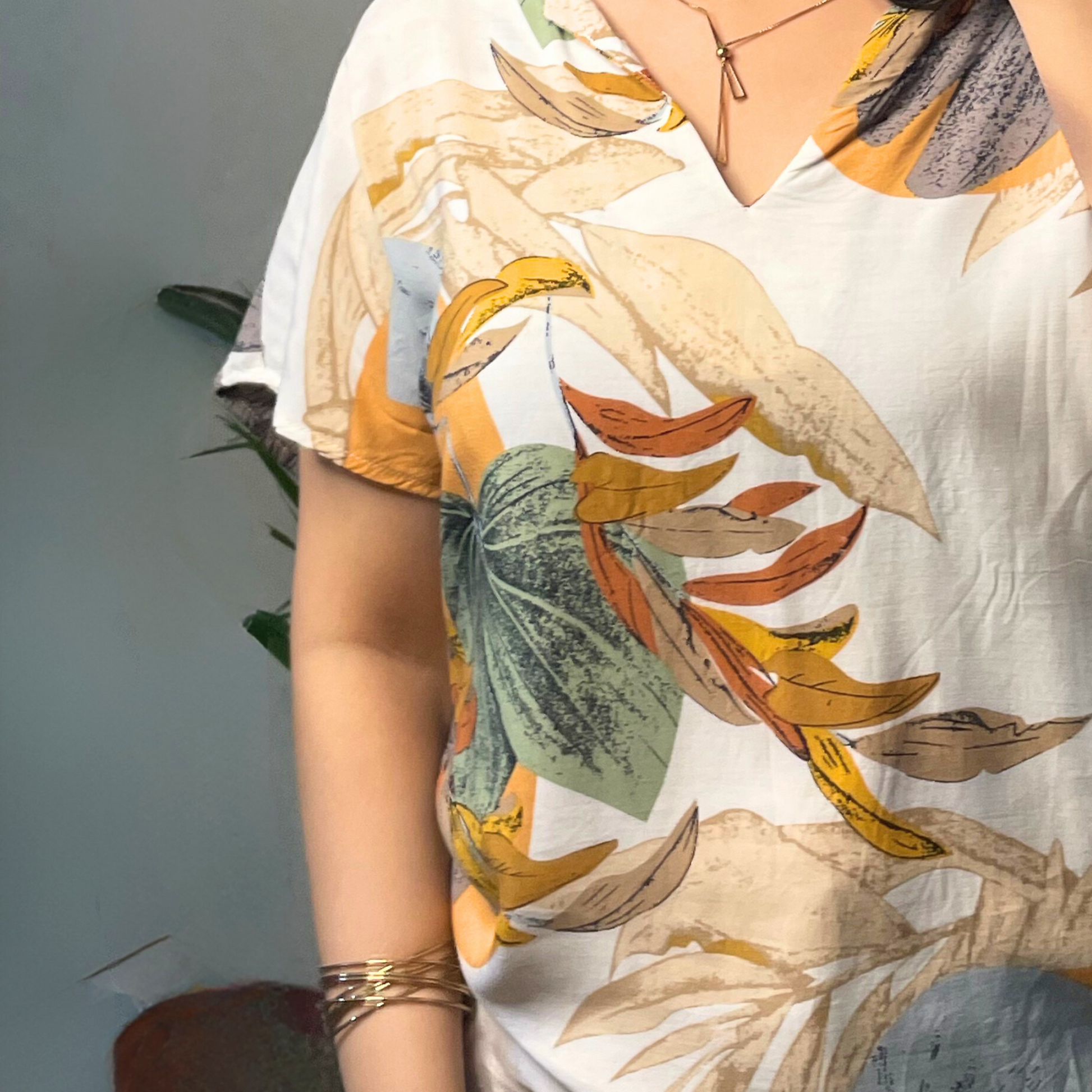 Tropical Breeze V-Neck Top