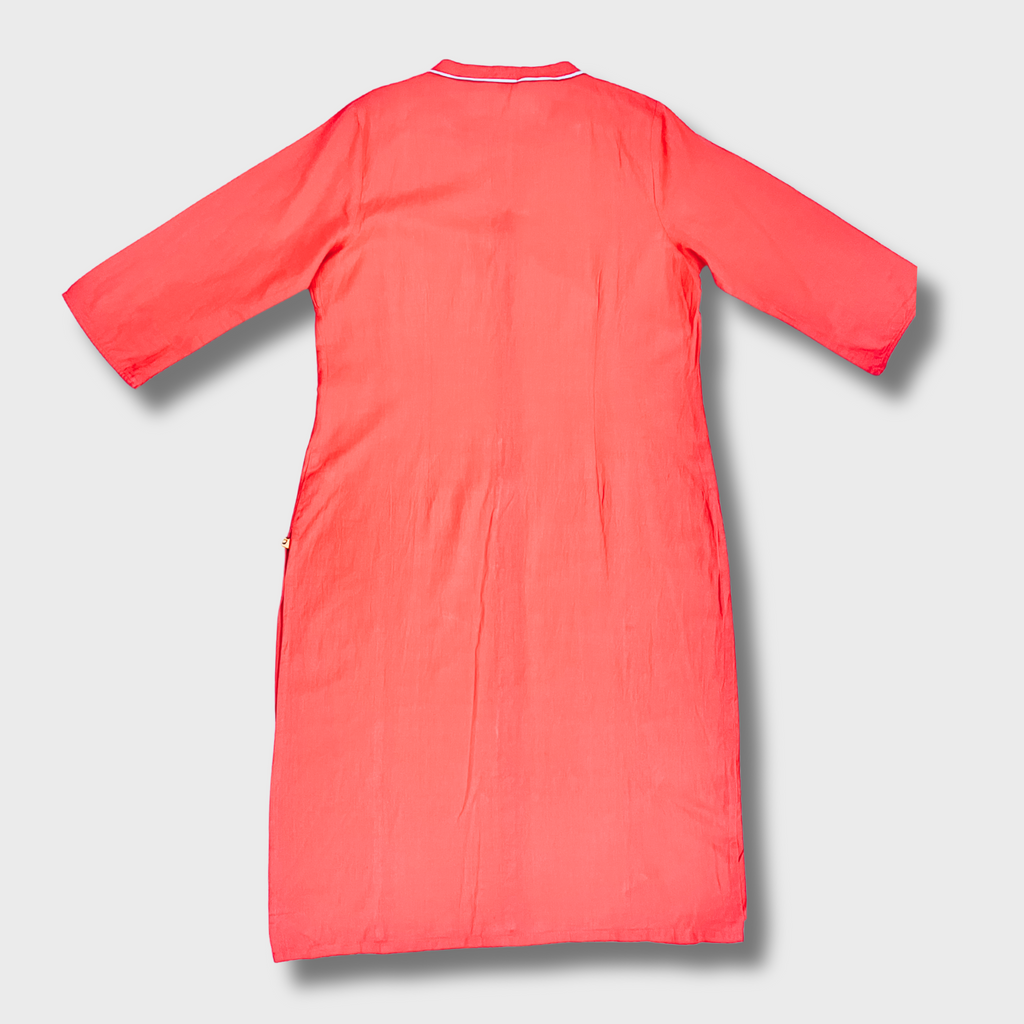 Women’s Pink Cotton Kurti – Everyday Stylish Comfort | Size M | Aurelia™