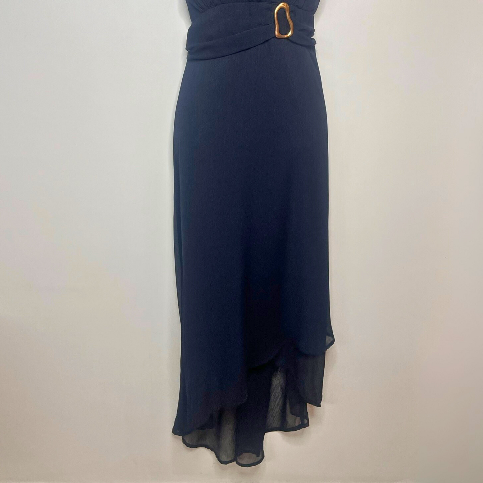Women’s Black Elegant Flowy Long Dress – Spaghetti Strap Size M | M Squitos® Chic Evening Gown