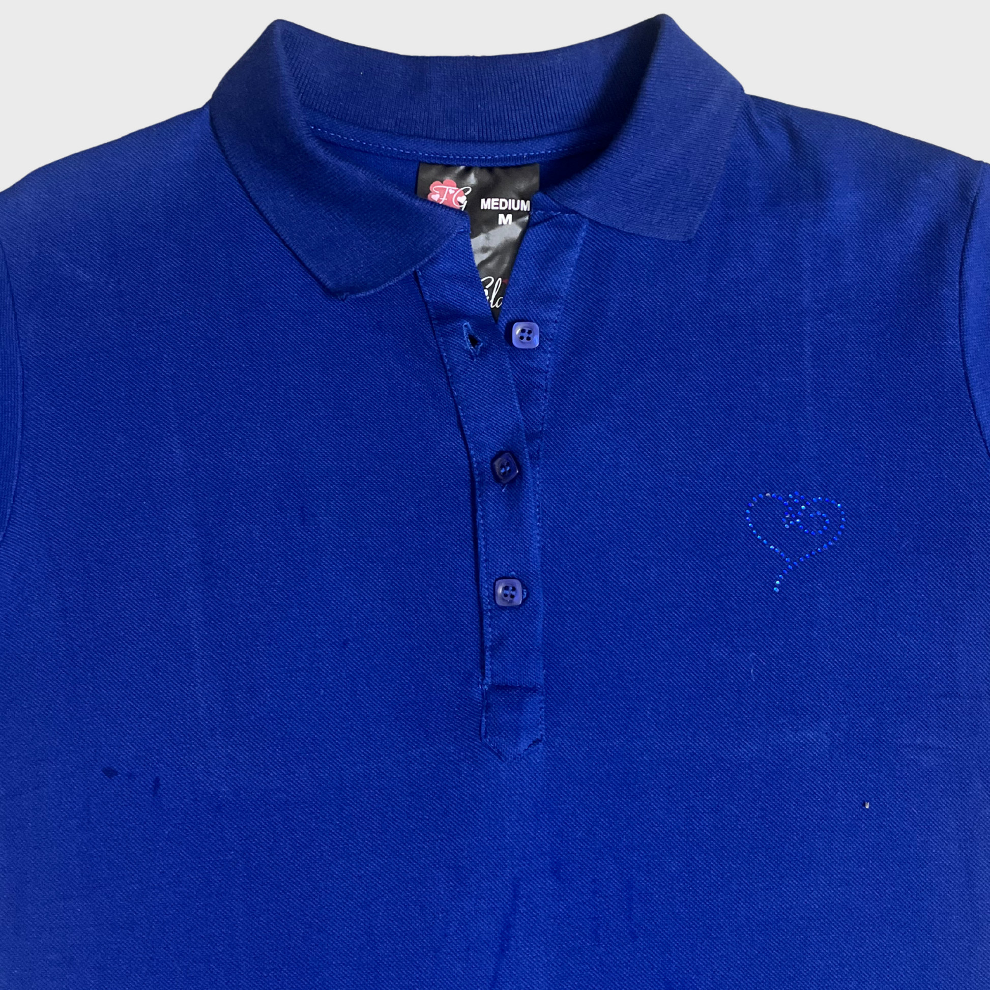 Women's Egyptian Blue Polo T-Shirt – Size M | FAB GLAM® Classic & Chic Style