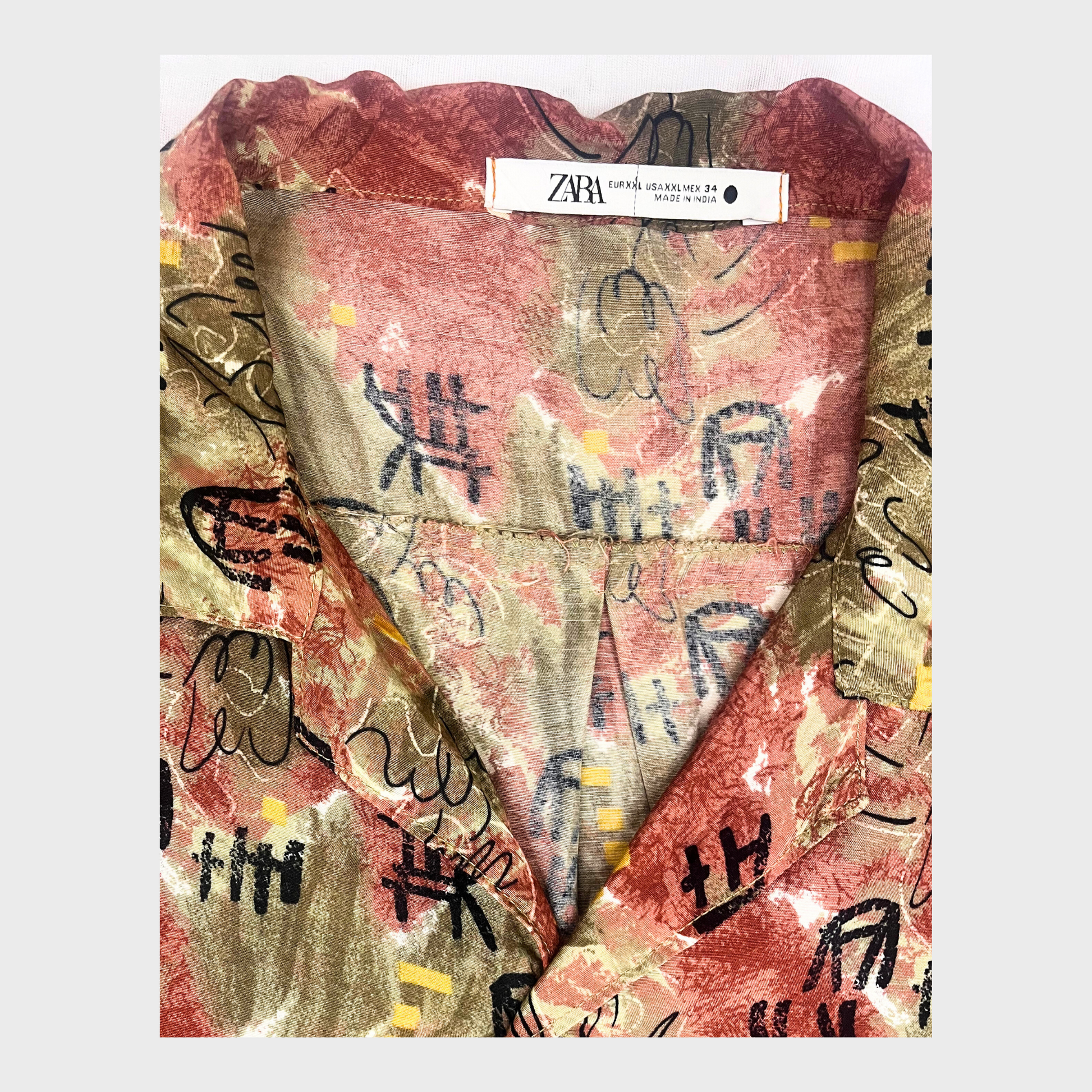 Men’s Multicoloured Casual Half-Sleeve Shirt – Size XXL | Zara® Stylish & Comfortable