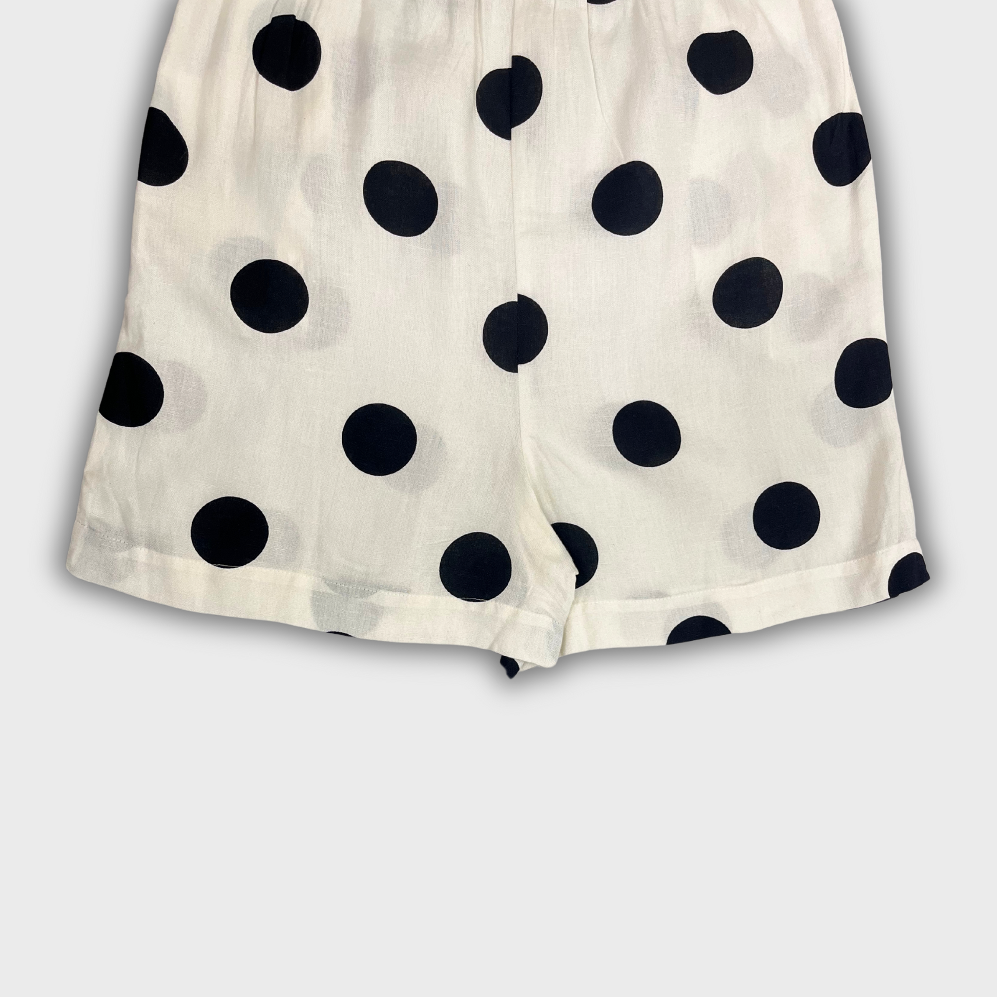 Women’s Cotton White & Black Polka Dot Off-Shoulder Dress – Size S | Playful & Flirty Summer Style