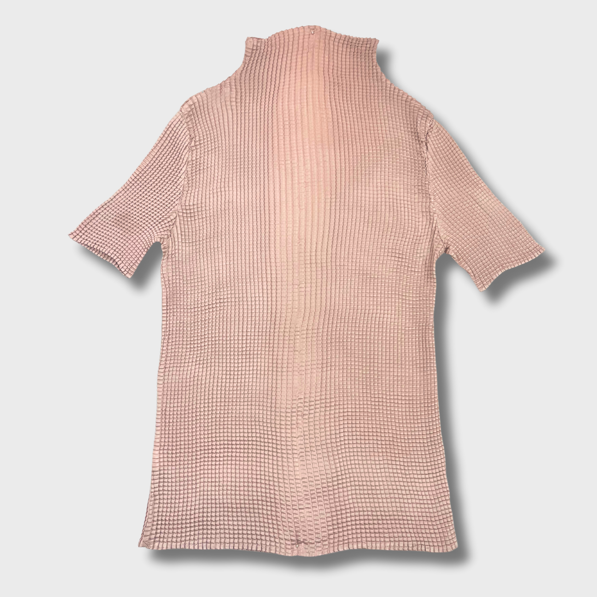 Women’s Rose Gold Crinkled Turtle Neck Dress – Rayon XL | Elegant & Comfortable