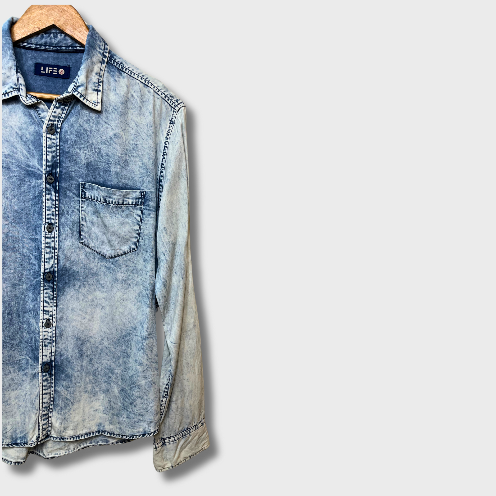 Men’s Denim Shirt – Medium (M) Size | Classic & Stylish by LIFE®