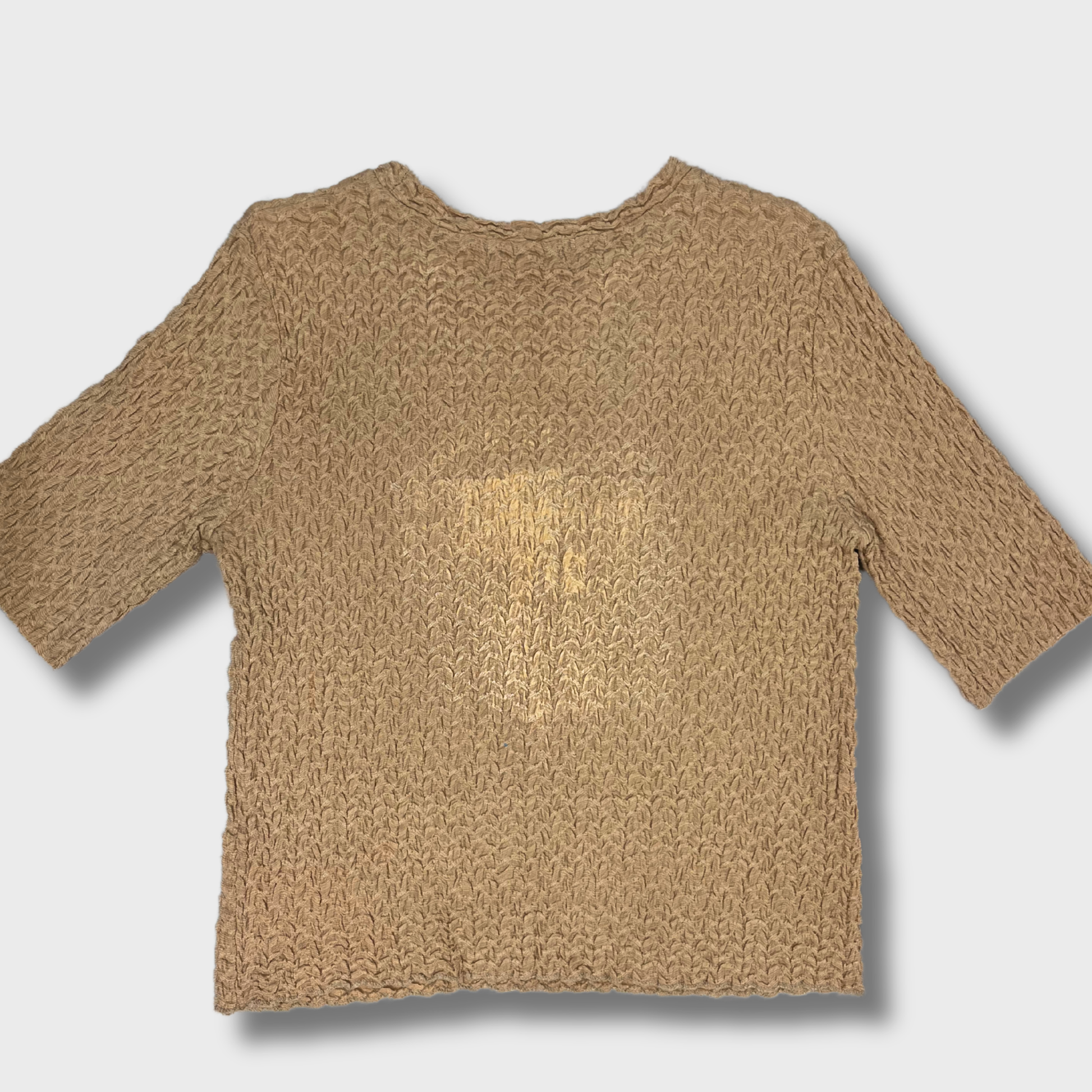 Women's Beige Crinkled Top & Size M | Naning 9  Â® Effortless Boho Chic Style
