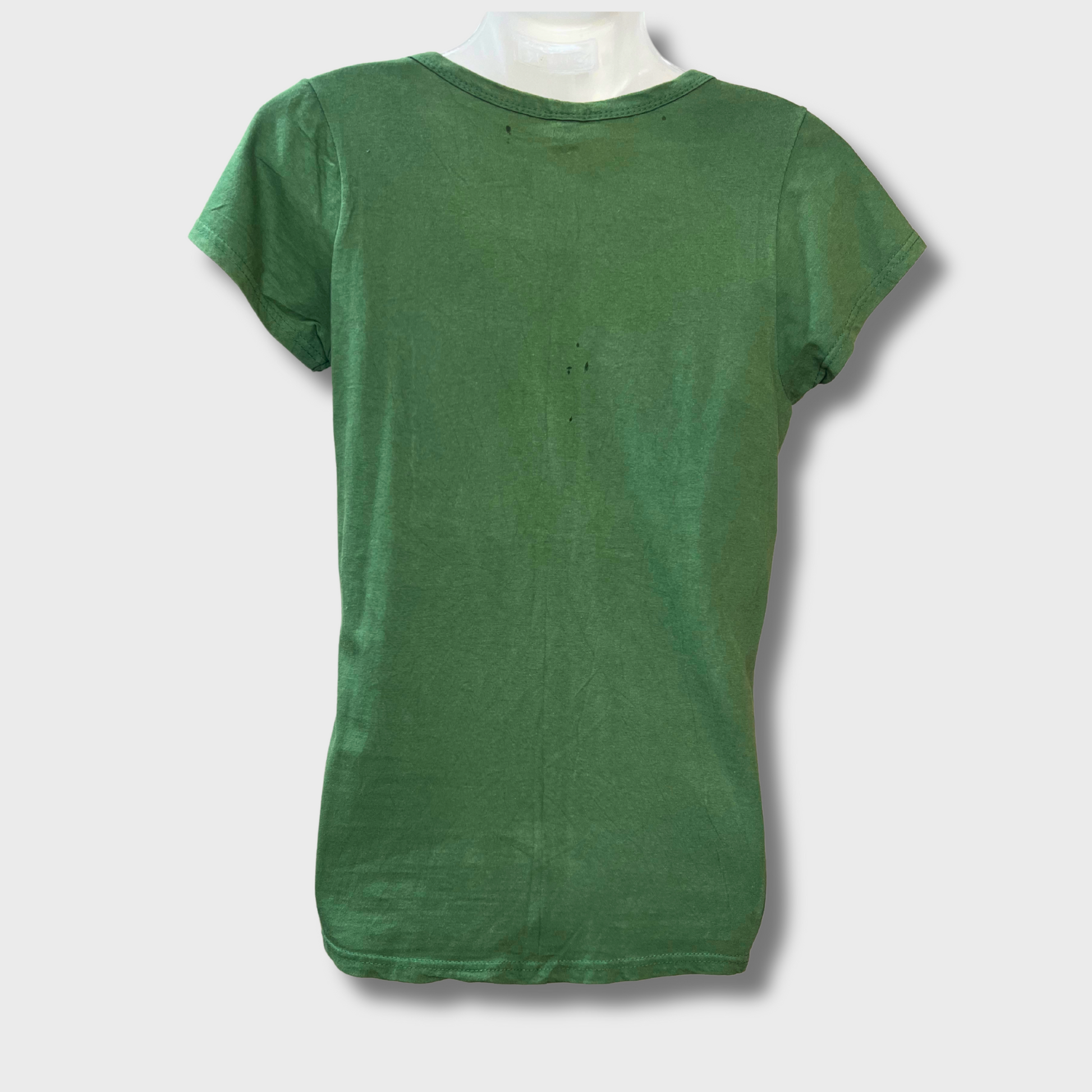 Women’s Casual Green T-Shirt with Cute Love Detail – Half Sleeves | Size S by StarGirl