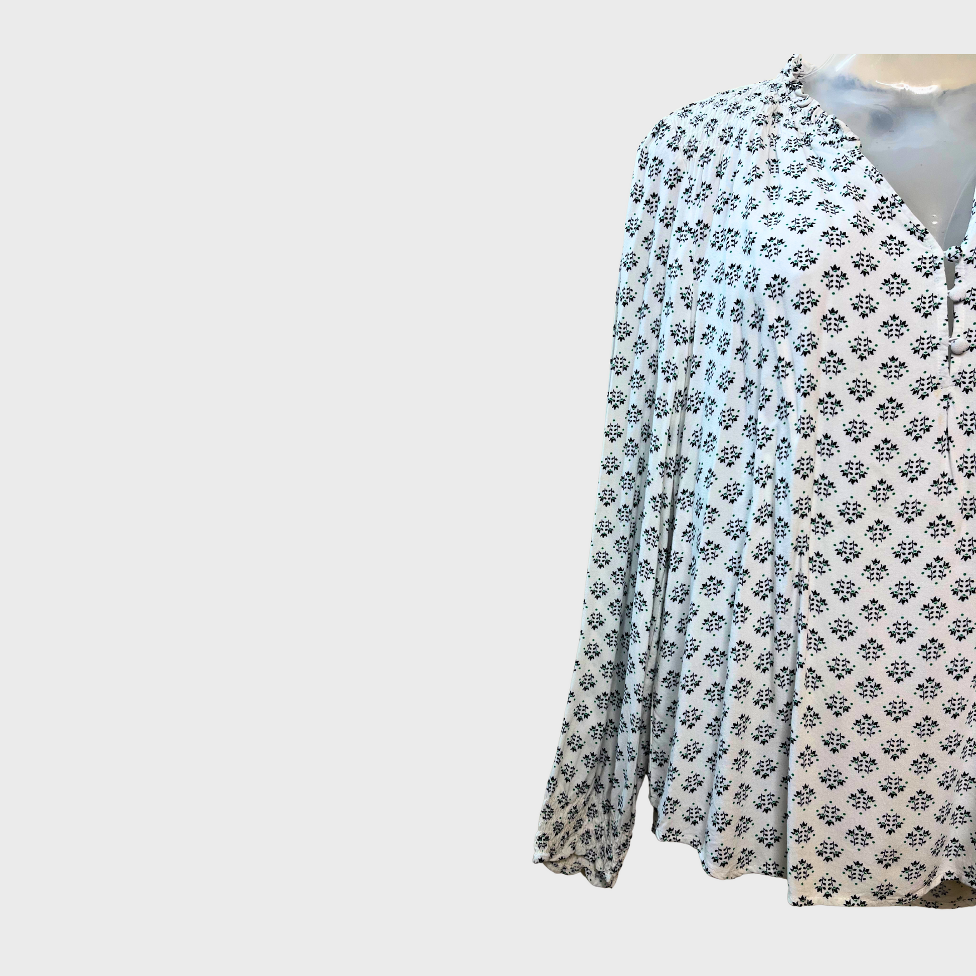 Women’s Casual Printed Top – Breathable Cotton, Full Sleeves | Size L by Yessica C&A