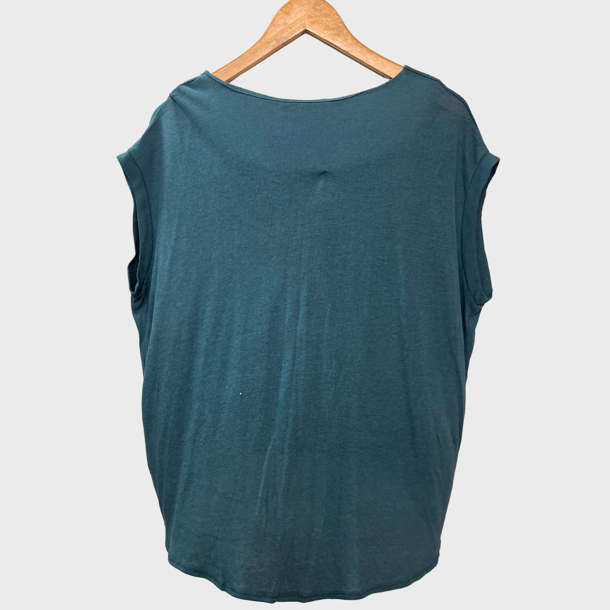 Women's turquoise Green Loose-Fit Top – Casual Pleat Detail | Size XL by Jigott
