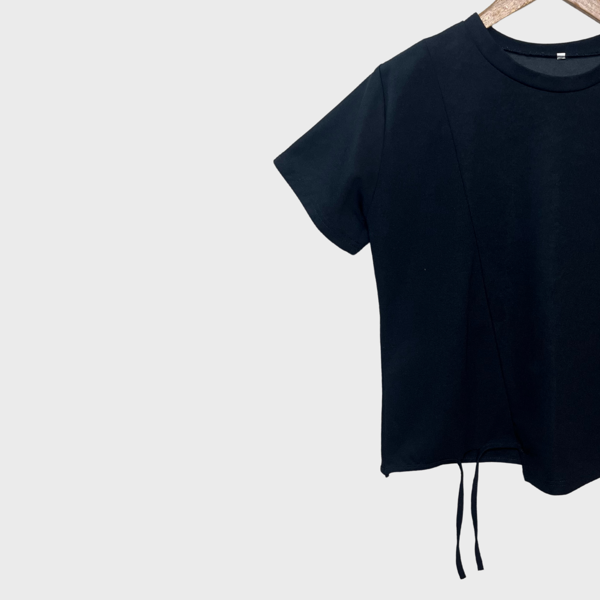 Women’s Black Half-Sleeve Top – XXL Size | Synthetic Comfort & Stylish Fit