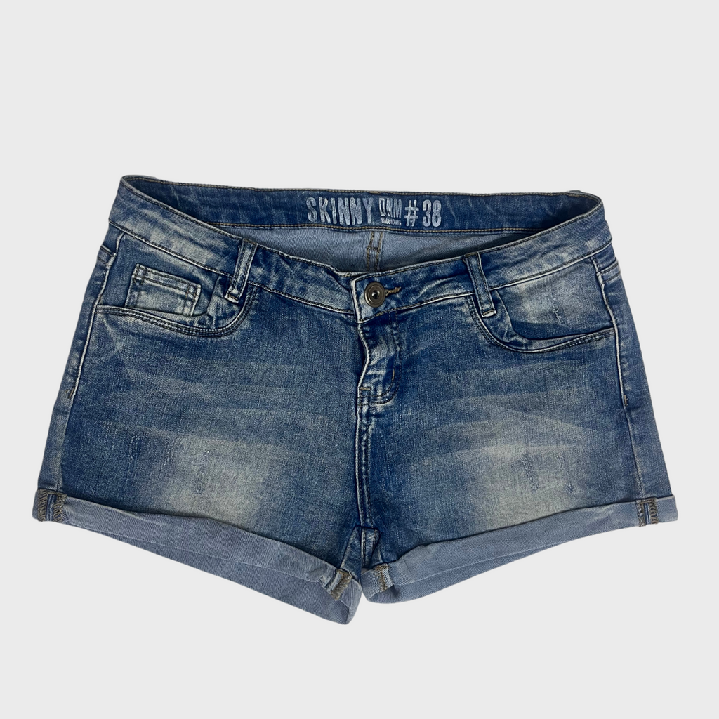 Women’s Vintage Blue Denim Shorts – Size 28 Waist | Retro Distressed Style