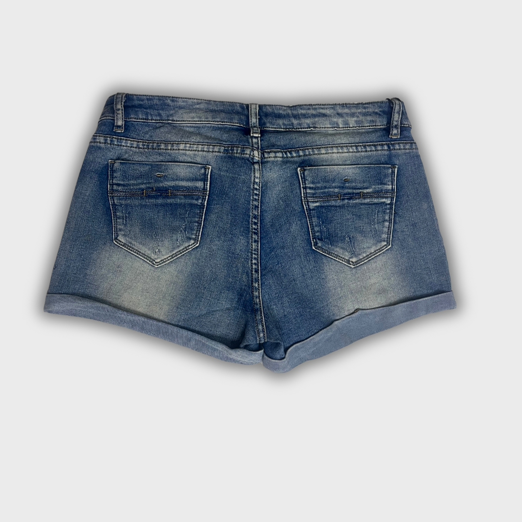 Women’s Vintage Blue Denim Shorts – Size 28 Waist | Retro Distressed Style
