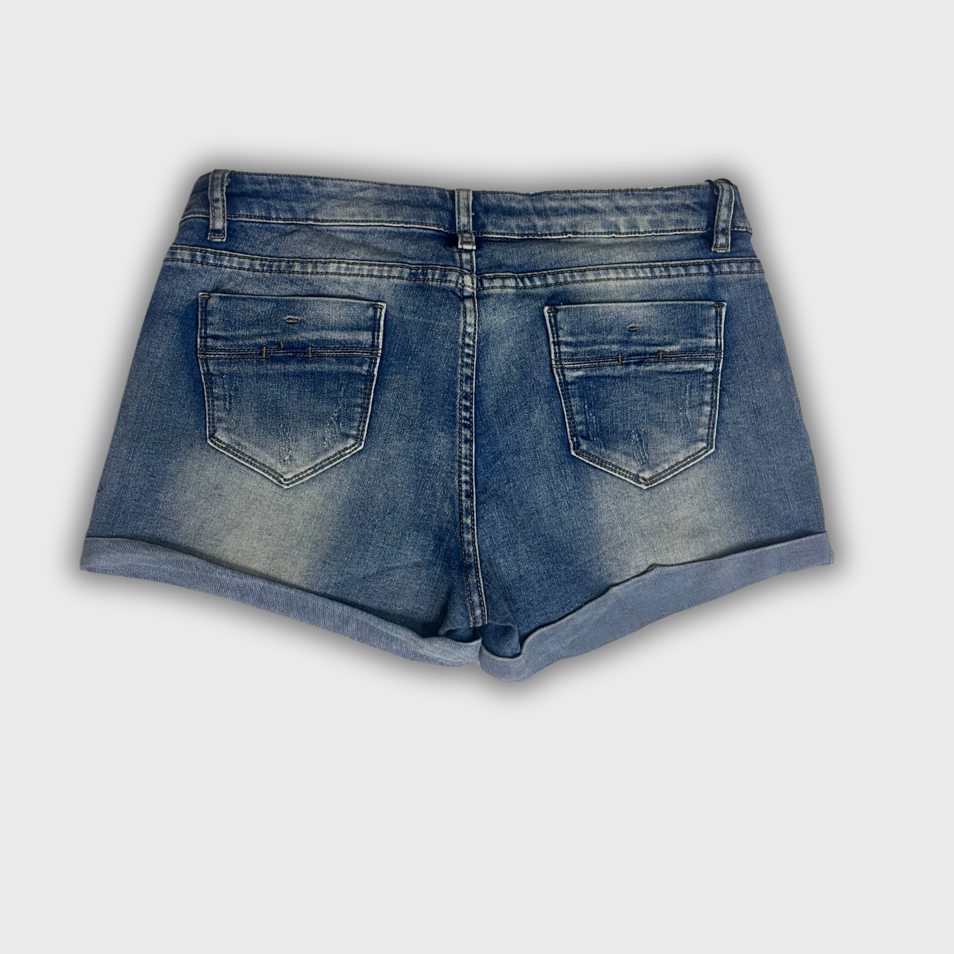 Women’s Vintage Blue Denim Shorts – Size 28 Waist | Retro Distressed Style