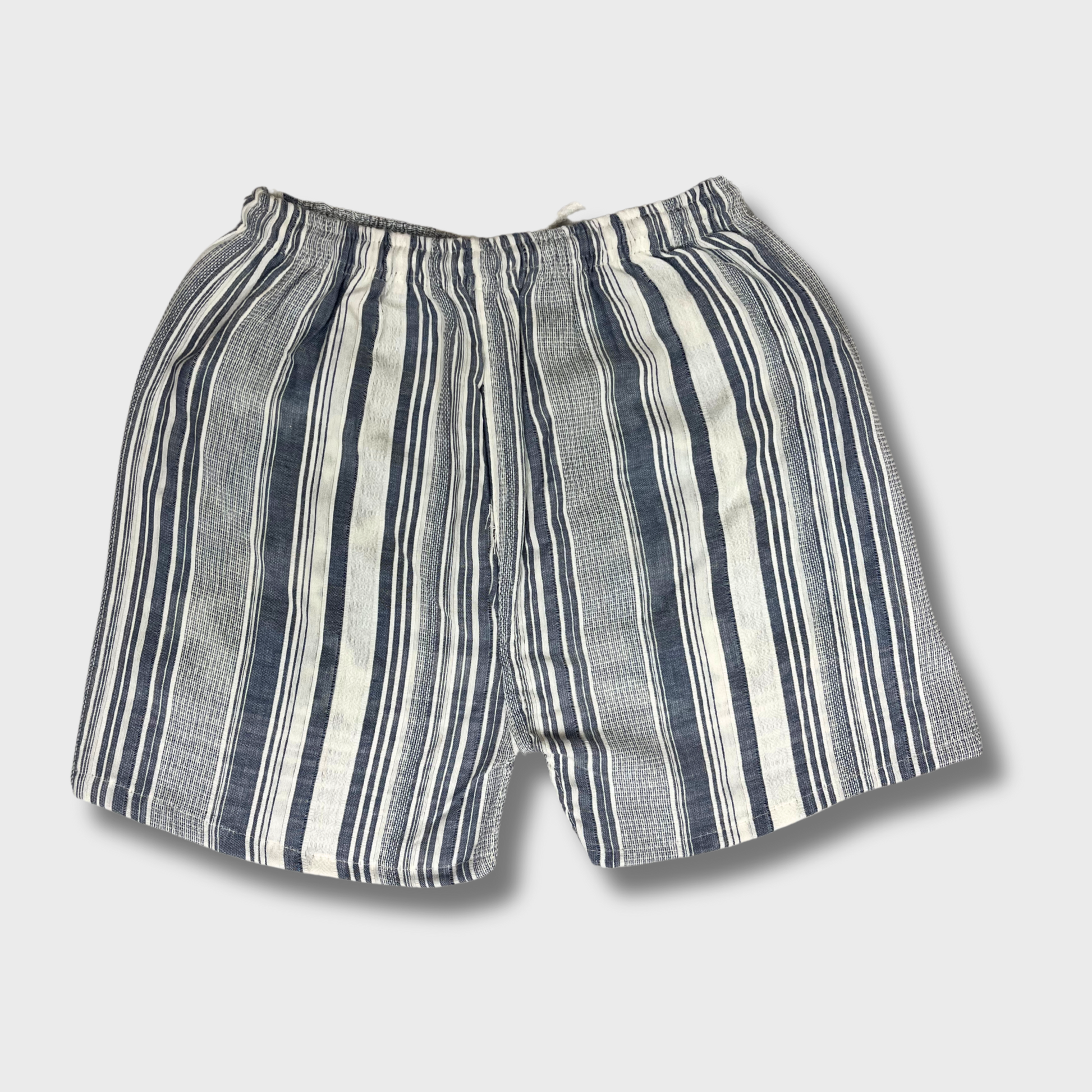 Women’s White & Grey Striped Cotton Shorts – Size S | Breathable & Stylish Summer Essential