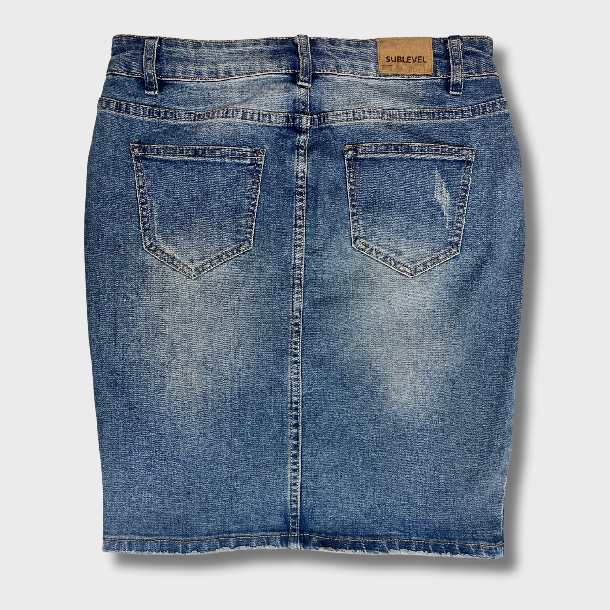 Women’s Blue Denim Skirt – Size 28 Waist | Sublevel® Stylish & Comfortable Fit